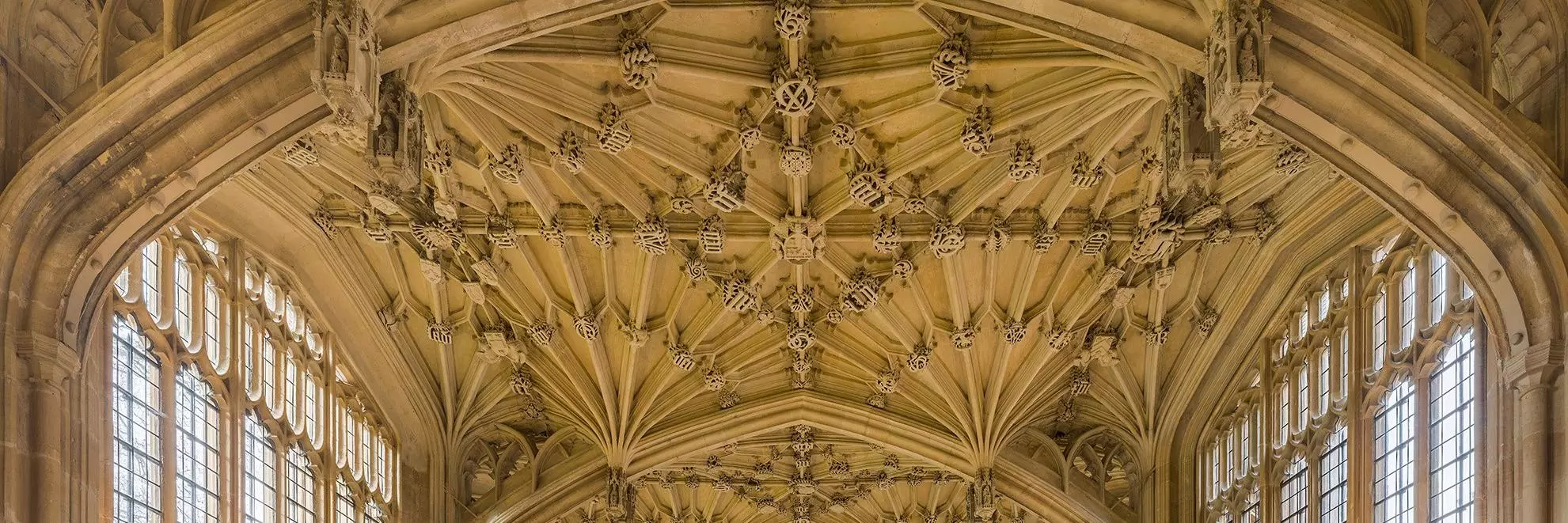The interior roof of the Bodleian Library's Divinity School